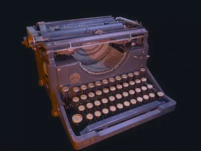 Next generation vintage typewriter Low-poly 3D model