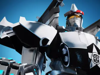 Prowl Transformers Prime Character Rig Low-poly 3D model