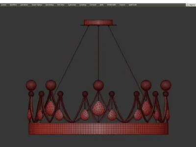 Crown Chandelier Low-poly 3D model