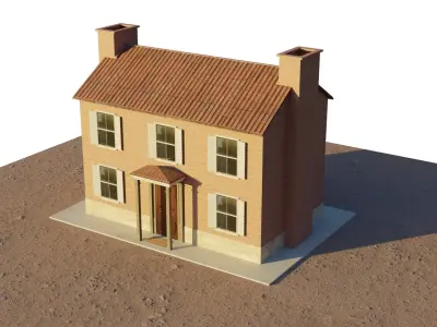 European House Low-poly 3D model