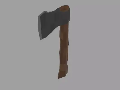Low-Poly Stylized Axe Game Ready Free low-poly 3D model
