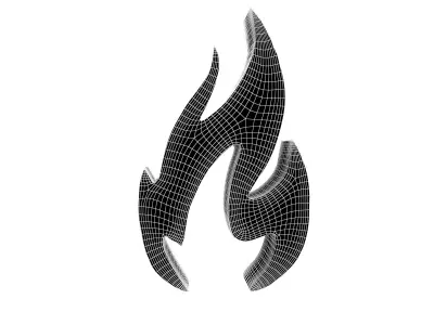 Fire Symbol v3 006 Low-poly 3D model