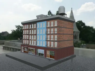 Us Building Design Low-poly 3D model