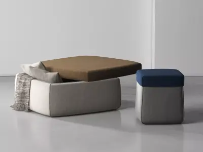 Secret two ottomans 3D model
