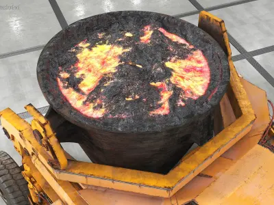  Slag Pot Carrier Used Rigged for Maya 