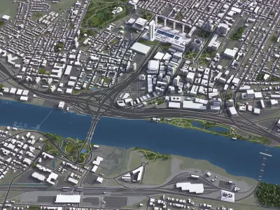 Albany - City 3D Model1 Low-poly 3D model