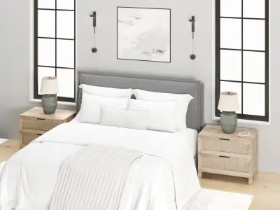 minimalistic modern bedroom 3D model