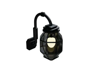Interior and Exterior classical design lantern light Low-poly 3D model