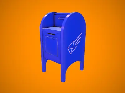 MAILBOX LETTER CARTOON STYLIZED Low-poly 3D model