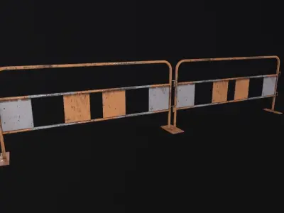 Crowd Barrier 3D Model Low-poly 3D model