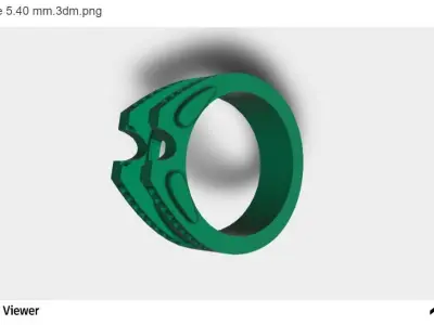 Men Ring With Diamond Cut Center 3D print model