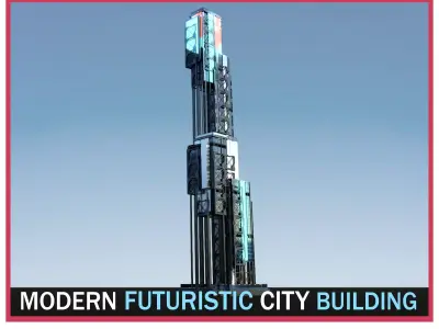 Futuristic Future Modern City Building Skyscraper 20 3D model
