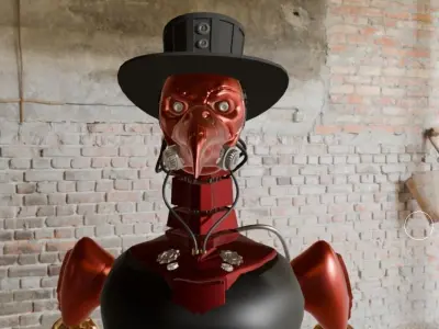 Robot Doctor Plague Low-poly 3D model