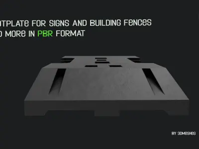 Footplate for signs and building fences and more Low-poly 3D model