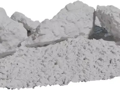 Rocky Ground Slice Low-poly 3D model
