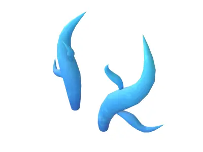 Dragon Horn v1 002 Low-poly 3D model