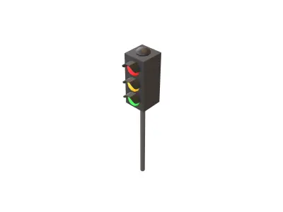 Traffic Light v1 001 Low-poly 3D model