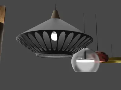 Minimalistic lamps set Free 3D model