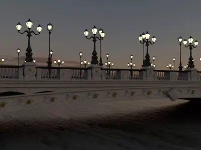 Pont Alexandre III Alexander 3 Bridge Paris 3D model