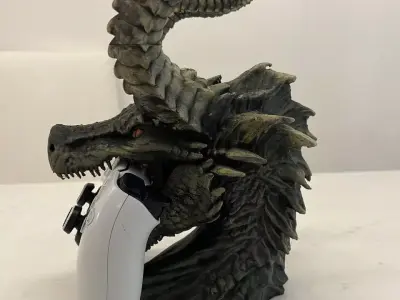 Dragon head  PS5 or PS4 controller and headphone stand 3D print model