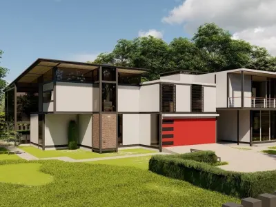 Casa Scene-villa-modern house 3D model 37