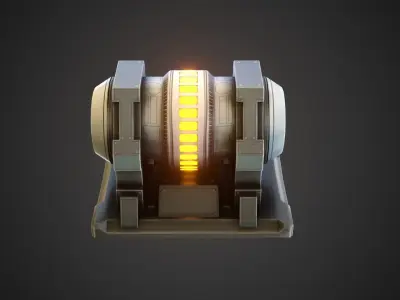 sci-fi stylized reactor  Low-poly 3D model