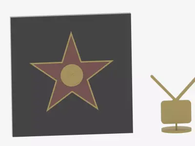 Hollywood Walk of Fame Television Icon 3D model