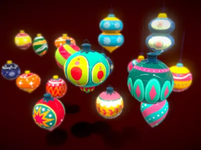 V5 Christmas Lighting Low-poly 3D model