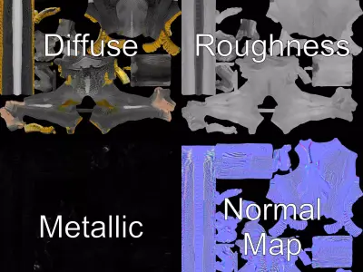 Reptilian Humanoid Creature Model Pack Low-poly 3D model