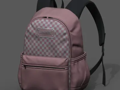 Backpack Camping bag baggage Color 3d low poly  Low-poly 3D model