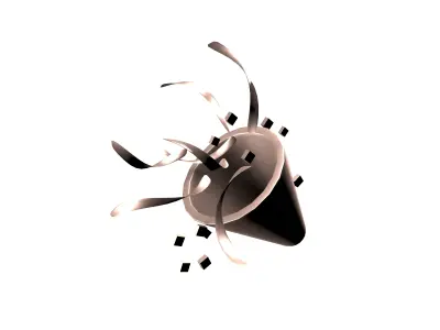 Party Popper v2 005 Low-poly 3D model