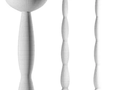 Haos Natural 2020 01 Plaster Floor Lamp 3D model