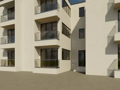 Residential Building Exterior Scene 3D model 3D model purchase