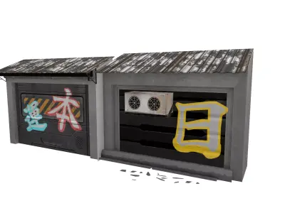  Cyberpunk Building 56  Low-poly 3D model