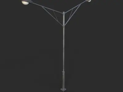 Double Highway Light 2 Low-poly 3D model