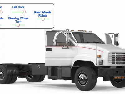  Chevrolet Kodiak C6500 Commercial Cab Chassis White Rigged 