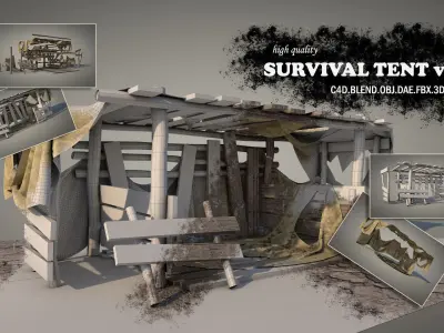 Survival Tent v4 3D model