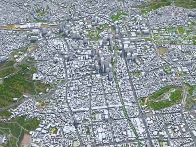 Seoul Downtown South Korea Low-poly 3D model