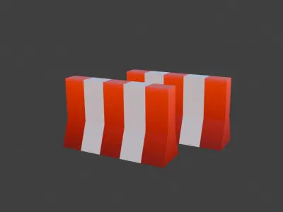 Roblox Road Closed Props Low-poly 3D model