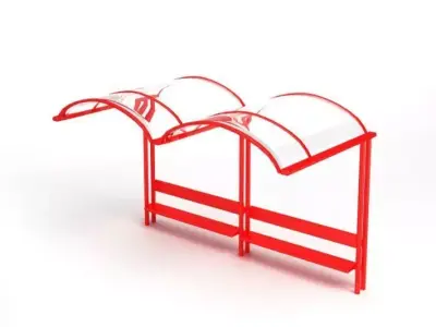 Red Bus Stop 3D model