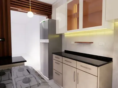 Modern Kitchen Sketchup-Enscape  Low-poly 3D model
