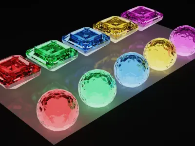 Stunning Collection of Blender-Made Diamonds for Rings and Crown Low-poly 3D model