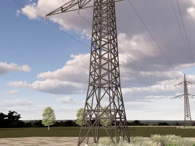 ELECTRCIC TOWER 2-LOW POLY Low-poly 3D model