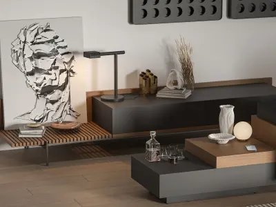 Set of furniture and interior decor 01 3D Model Pack