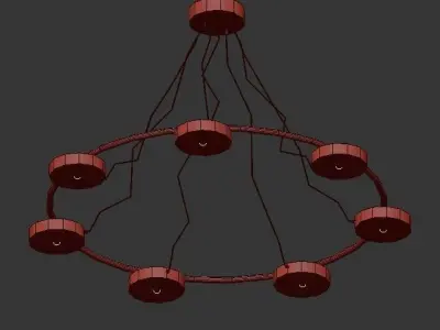 AX534 circular light fixture with six lights 3D model