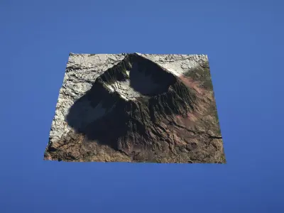 Landscape Environment Volcano Snow 47 Low-poly 3D model