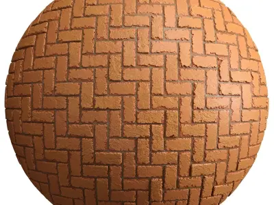 Materials 12- Brick Tiles PBR in 4 Patterns Texture Texture