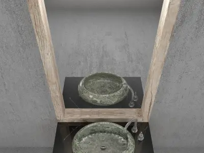 Bathroom vanity with mirror on top 3D model