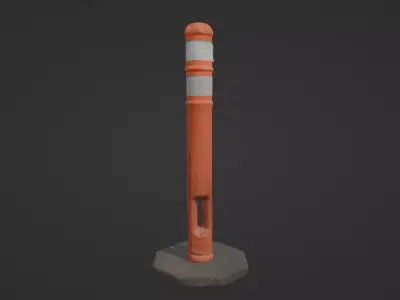 Traffic Delineator Post Low-poly 3D model