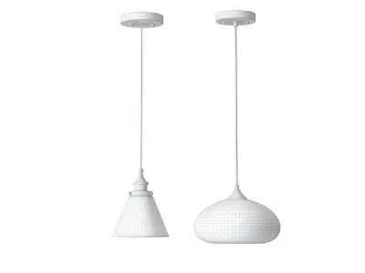 Cruz pendant lamp and Cassini glass 1 light clear pendant 3D model